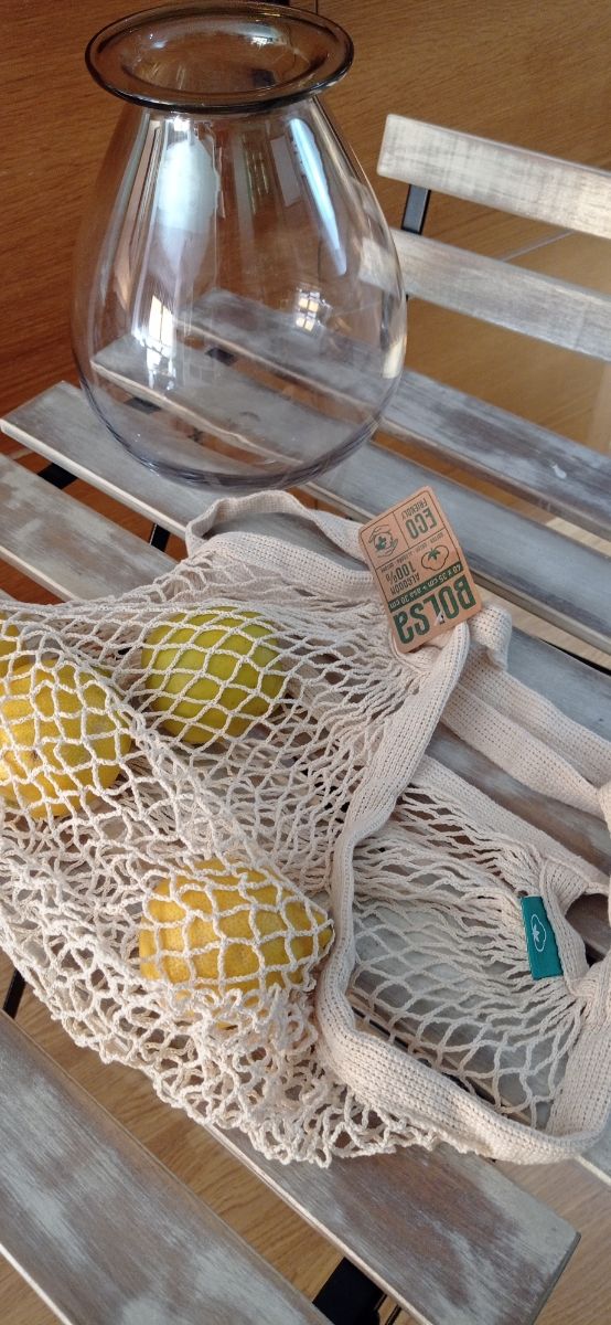 Bolsa Rejilla Algodón Beige