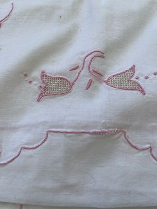 Sábanas antiguas 90cm - Rosa y blanco