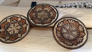 3 Piatti Ottone Decorati