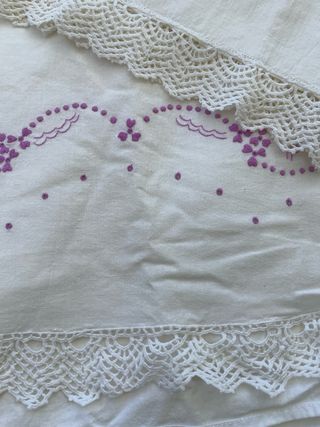 Sábanas antiguas cama individual - algodón y lino