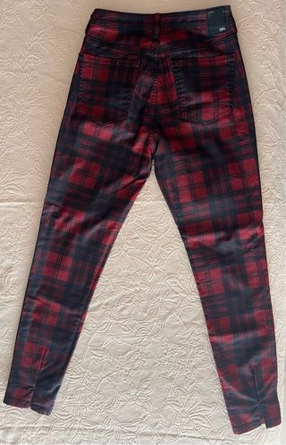 Pantalones Zara - Rojo y Negro - Talla S