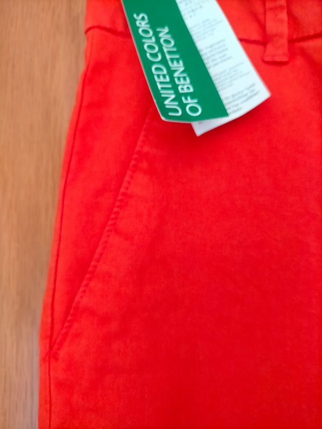 Pantalón chino Benetton naranja