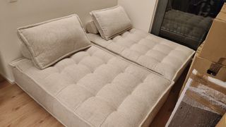 Sofá cama beige 2 plazas