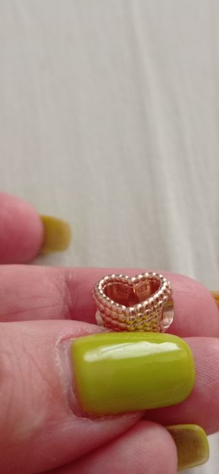 Charm Pandora Corazón Dorado Rosa