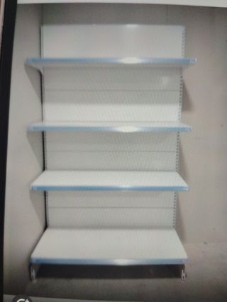 Estantería comercio - blanca y azul