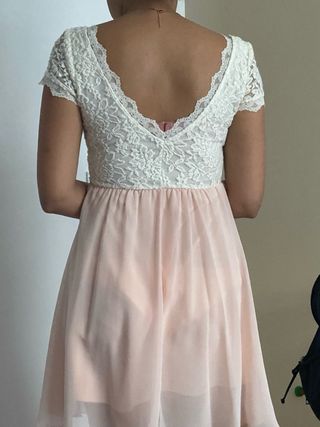 Vestido Blanco y Rosa
