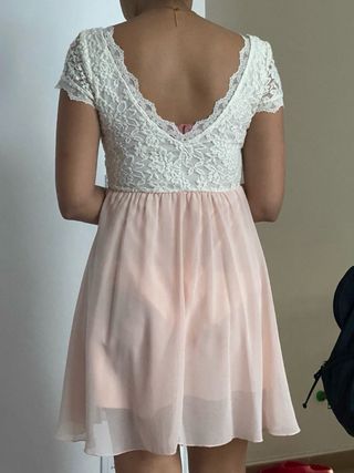 Vestido Blanco y Rosa