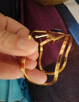 Brazalete y Anillo de Ojo Turco Dorado
