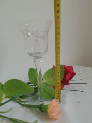 Candelabro de cristal tallado, SIN USAR