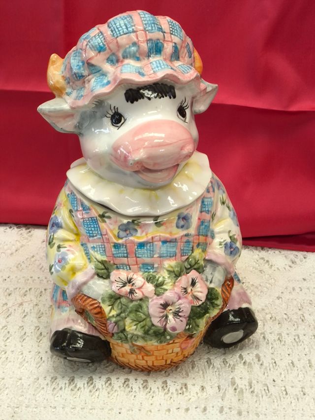 Barattolo per biscotti mucca vintage