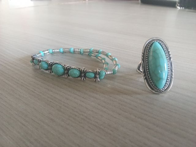 Parure Turchese: Anello e Braccialetto