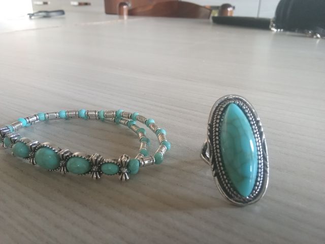 Parure Turchese: Anello e Braccialetto