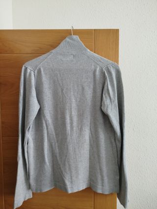 Sudadera gris cremallera