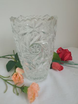 Jarrón cristal tallado vintage
