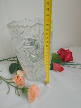 Jarrón cristal tallado vintage