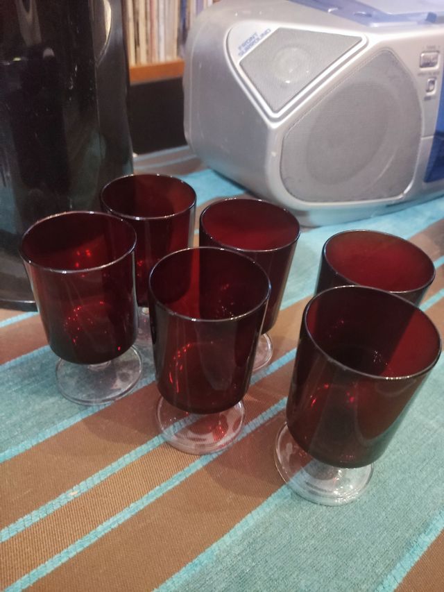 Copas Luminarac vintage rojas