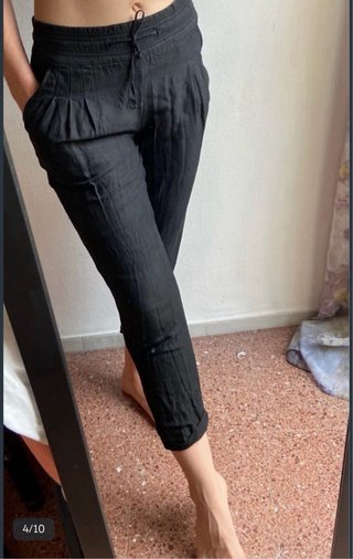 Pantalones tobillero Massimo Dutti negros