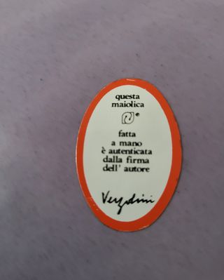 Piatto Maiolica Verdini Dipinto a Mano