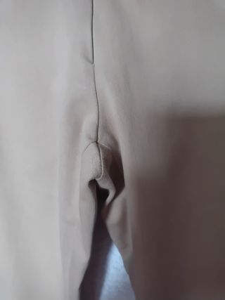 Pantalones campana beige mujer
