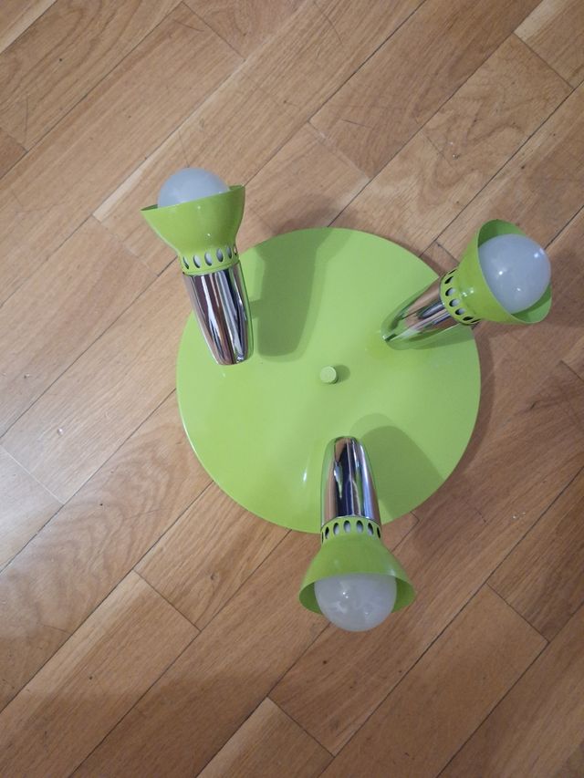 Plafón techo 3 luces - verde