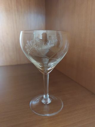 Calici Vetro Inciso Vintage
