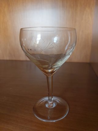 Calici Vetro Inciso Vintage