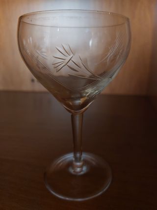 Calici Vetro Inciso Vintage