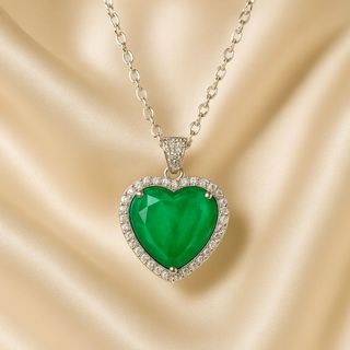 Collar Corazón de Esmeralda Nano en Plata 925 – 