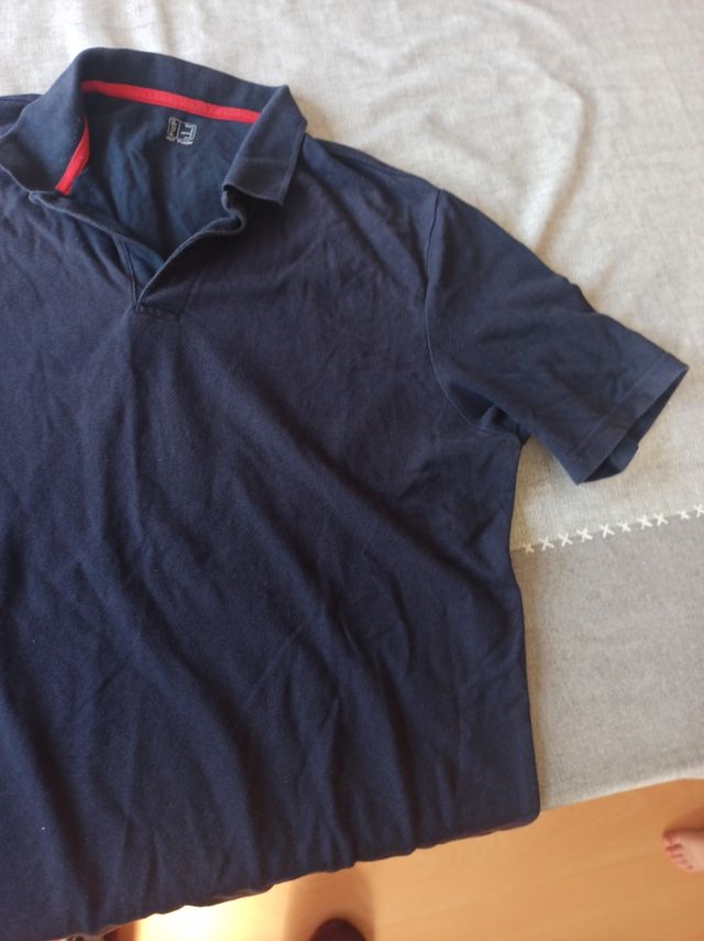 Polo manga corta talla L - Negro & Azul. Decathlon