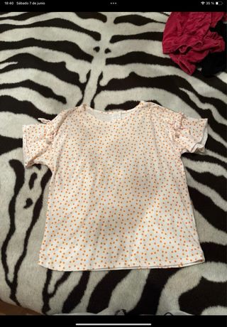 Camiseta Zara - lunares naranja 11-12 años