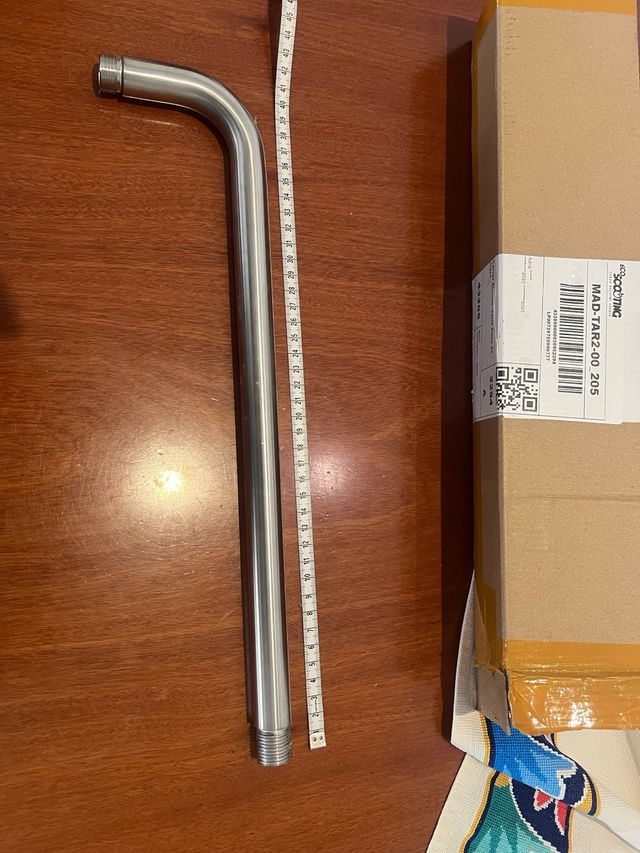 Tubo ducha metalico plateado,nuevo