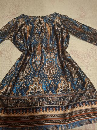 Vestito corto fantasia blu