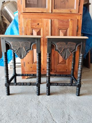 2 Mesas de Cabeceira - Estilo Rústico