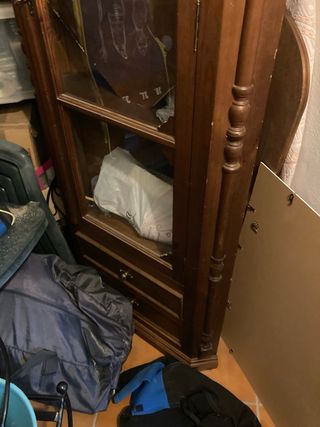 Vitrina rinconera madera - marrón