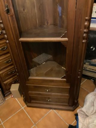 Vitrina rinconera madera - marrón