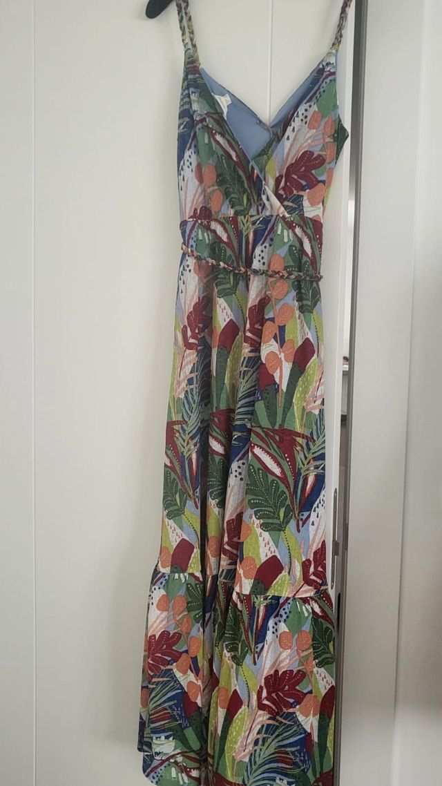 Vestido largo multicolor estampado