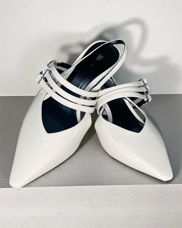 Zara Zapato Kitten Blanco Crudo