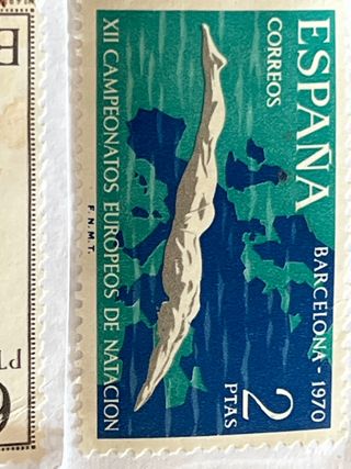 Sellos España 1970 - Natación