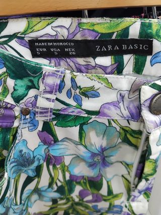 Pantalón mujer flores  #zara T.S 5€