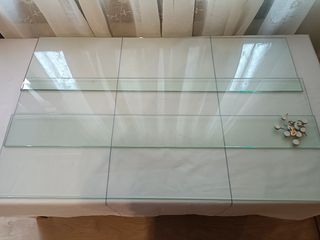 3 baldas cristal 76x20cm + soportes