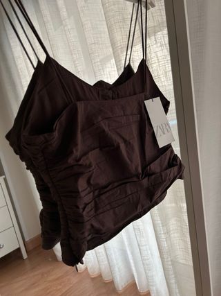 Top marrón Zara - Tirantes
