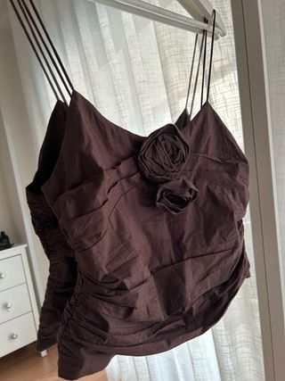 Top marrón Zara - Tirantes