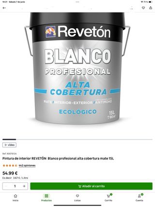 Revetón Blanca Profesional 15L Interior-Exterior