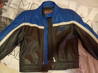 Cazadora piel moto con protecciones - XS