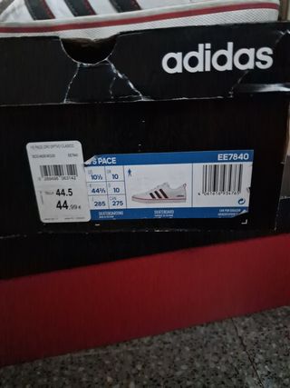 Zapatillas Adidas blancas y azules talla 45