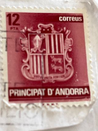 Sello Andorra 12 PTA