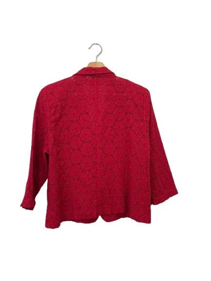 Blazer bordado color rojo talla 48, marca Festa