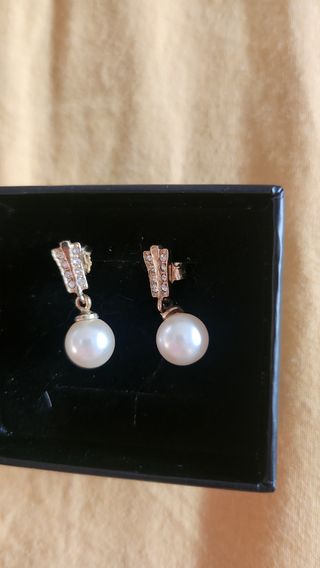 Pendientes perlas oro blanco