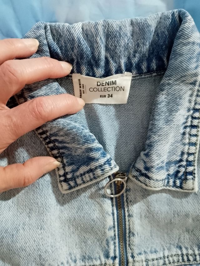 Miniabito jeans chiaro Tg.XS (34)