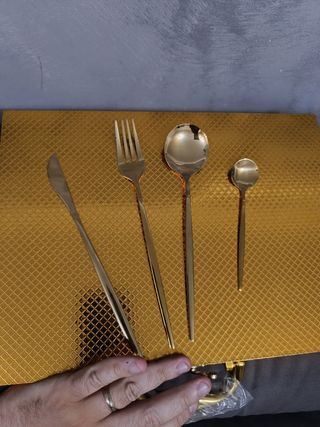 Set Posate Oro - 24 Pezzi
